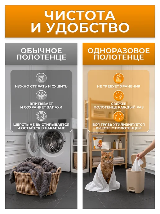 МК Селект Одноразовые полотенца для собак и кошек 70×120 см, 10 шт, 70x120 см, 10 шт, фото 4