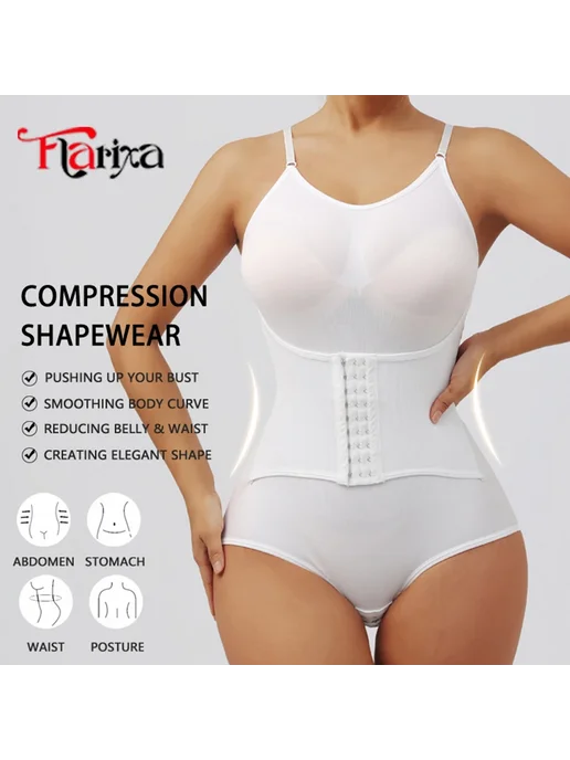 Flarixa Женское Корректирующее Белье С Крючками, Бесшовные Т, бежевый, фото 5