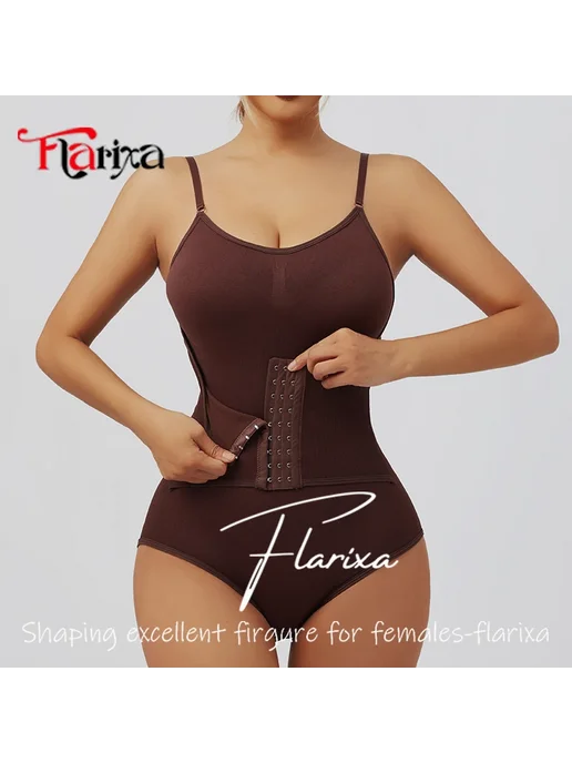 Flarixa Женское Корректирующее Белье С Крючками, Бесшовные Т, черный