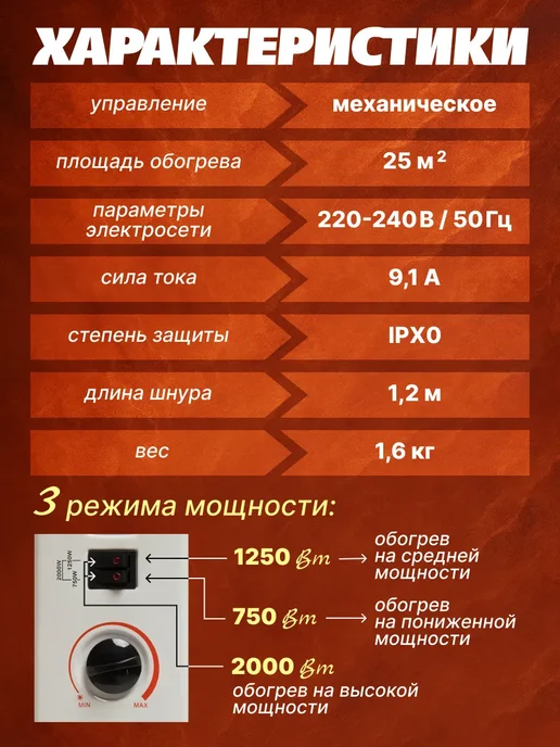Конвектор обогреватель для дома с терморегулятором 2000Вт, 2000 Вт, фото 3