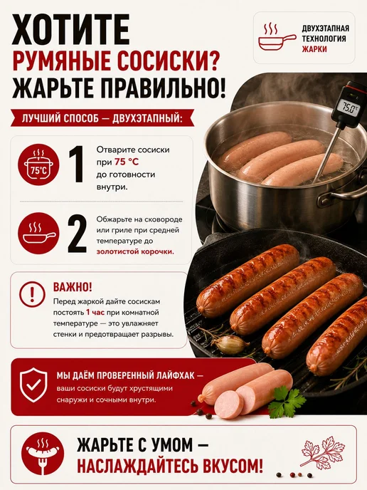 Оболочка для сосисок натуральная коллагеновая, для жарки и г, в упаковке 33 г, фото 8
