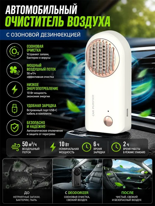 Озонатор в салон автомобиля, вариант